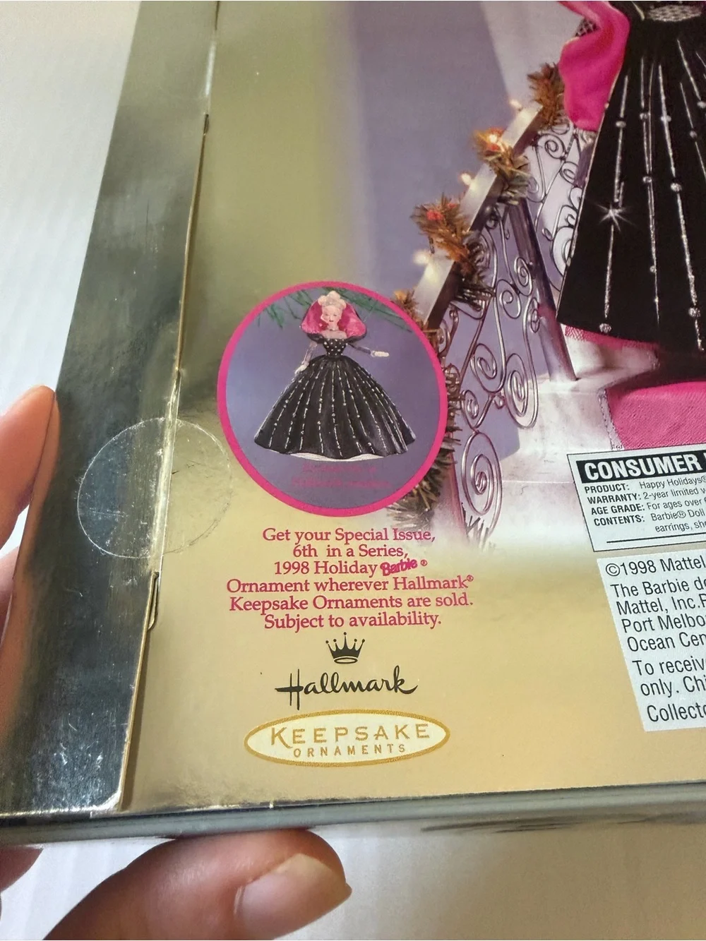 Barbie Happy Holidays Black and Hot Pink Holiday Gown